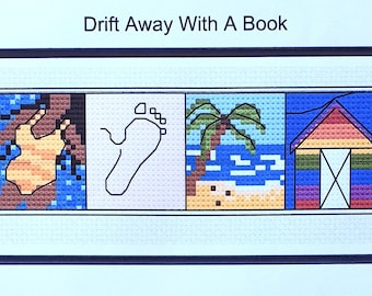 Summer Cross Stitch (Bookmark) - Drift Away with a Book Bookmark