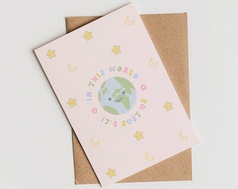 In This World It's Just Us Card | As It Was Lyrics Card | Cute Card | Besties Card | Love Card | Cute Birthday Card | Anniversary