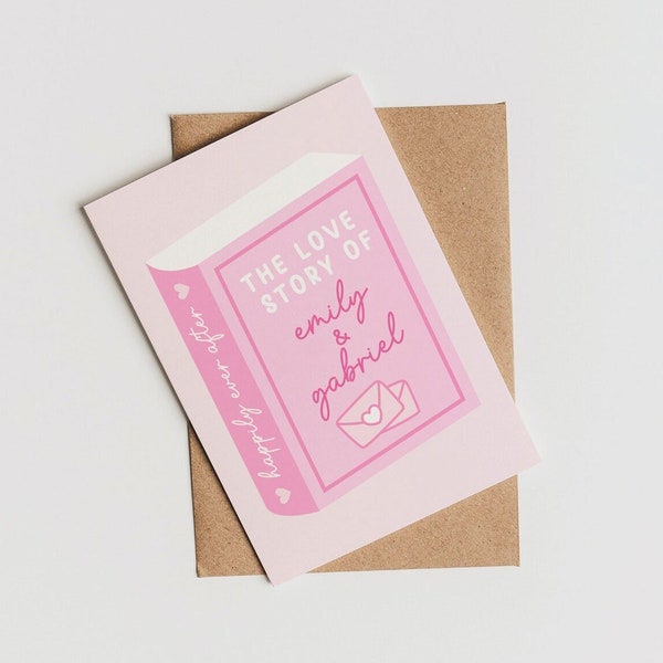 The Love Story Of Card | Personalised Name Wedding Card | Wedding Card Book Theme | Fairytale Theme | Bookish | Happily Ever After