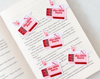Slow Burn Book Club Sticker | Cute Journal Sticker | Ereader Sticker | Cute Matchbox Sticker | Romance Reader Sticker | Book Tropes
