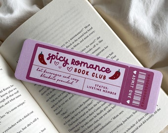 Spicy Romance Book Club Bookmark | Bookmark Ticket Voucher | Romance Book Lover | Book Gift | Feminist Bookmark