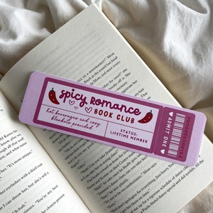 Spicy Romance Book Club Bookmark | Bookmark Ticket Voucher | Romance Book Lover | Book Gift | Feminist Bookmark