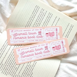 Segnalibro del club del libro Small Town Romance / Segnalibro del club del libro Admit One / Segnalibro del biglietto / Segnalibro Romance / Segnalibro Book Trope