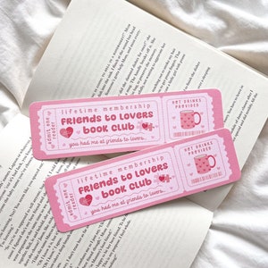 Friends To Lovers Bookmark | Book Club Admit One Bookmark | Bookmark Ticket | Romance Bookmark | Friends To Lovers Trope