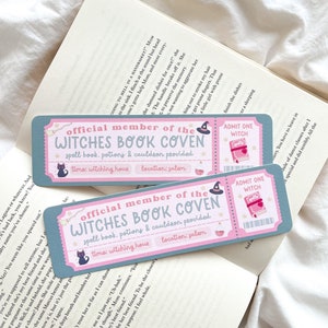 Witches Book Coven Bookmark | Spooky Book Club Ticket Bookmark | Cute Halloween Bookmark | Spooky Bookmark