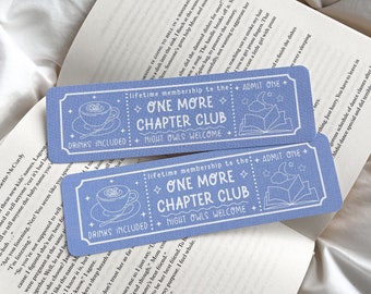 One More Chapter Book Club Bookmark | Book Club Ticket Bookmark | Admit One Ticket Bookmark | Bookish Gift | Bookworm