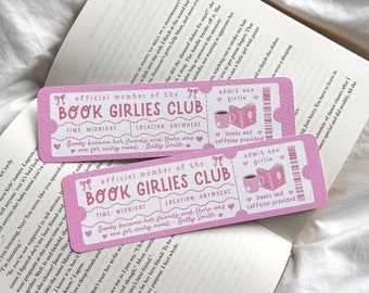 Bookish Girlies Book Club Bookmark | Feminist Bookmark | Bookmark Ticket | Bookish Gift | Book Club Bookmark | Cute Bookmark