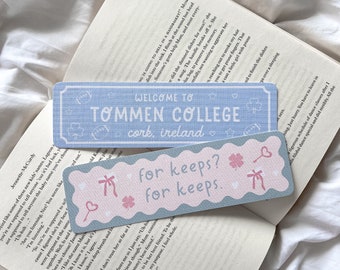 Tommen College Bookmark | Boys Of Tommen | Romance Bookmark | Bookish Gift | Book Lovers Bookmark