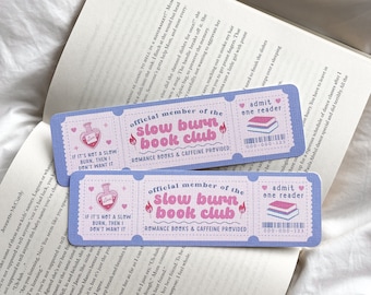 The Slow Burn Book Club Bookmark | Bookmark Ticket | Bookish Gift | Book Club Bookmark | Romance Era Bookmark