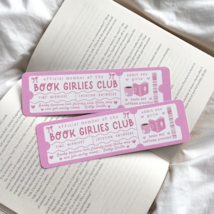 Bookish Girlies Book Club Lesezeichen | Feministische Lesezeichen | Lesezeichen-Karte | Bücherwurm Geschenk | Buchklub Lesezeichen | Niedliches Lesezeichen