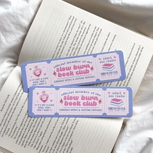 The Slow Burn Book Club Bookmark | Bookmark Ticket | Bookish Gift | Book Club Bookmark | Romance Era Bookmark