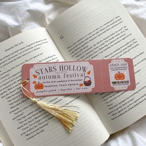 Autumn Festival Bookmark | Pumpkin Fall Bookmark | Fall Festival | Rory Lorelai | Halloween Bookmark