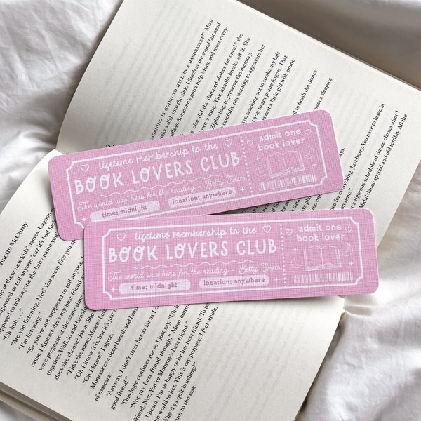 Book Lovers Club Bookmark | Feminist Bookmark | Bookmark Ticket | Bookish Gift | Book Club Bookmark