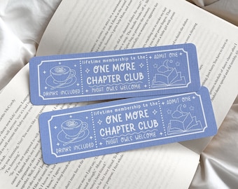 One More Chapter Book Club Bookmark | Book Club Ticket Bookmark | Admit One Ticket Bookmark | Bookish Gift | Bookworm