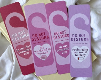 Do Not Disturb Bookmark Series | In My Romance Era | Book Lover | Busy Reading Bookmark | Feminist Bookmark | Dark Romance Era