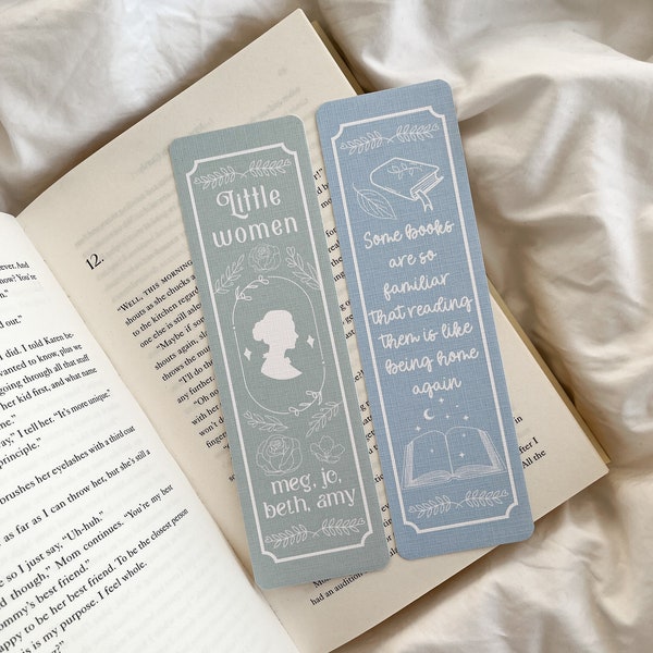 Little Women Bookmark | Jo March Bookmark | Bookish Gift | Book Lover Gift | Minimal Bookmark | Floral Bookmark | Classics Bookmark