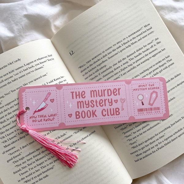 Murder Mystery Book Club Bookmark | Spooky Bookmark | Mystery Thriller Reader | Cute Spooky Bookmark | Halloween Bookmark | Bookish Gift