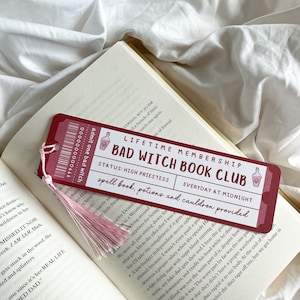 Bad Witch Book Club Bookmark | Bookmark Ticket Voucher | Witch Lit | Fantasy Book Club | | Book Lover Gift