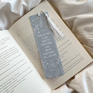 Segnalibro A Little Life / Regalo libresco / Regalo per gli amanti dei libri / Segnalibro minimo / Segnalibro floreale / Citazione di una piccola vita