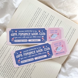 Dark Romance Book Club Bookmark | Book Club Admit One Bookmark | Bookmark Ticket | Romance Bookmark