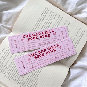 The Bad Girl Book Club Lesezeichen | Bösewichte Buchclub | Feministische Lesezeichen | Buchen Sie Club-Karte | Mädchen Lesezeichen