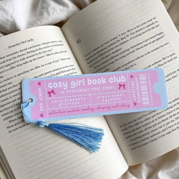 Cosy Girl Book Club Bookmark | Book Lover Bookmark | Cute Bookmark | Bookclub | Bookish Gift | Cozy Girl Club