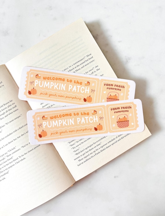 The Pumpkin Patch Bookmark | Pick Your Own Pumpkins Bookmark | Cute Cozy Bookmark | Autumn Bookmark | Cosy Bookish Vibes | Girly Bookmark