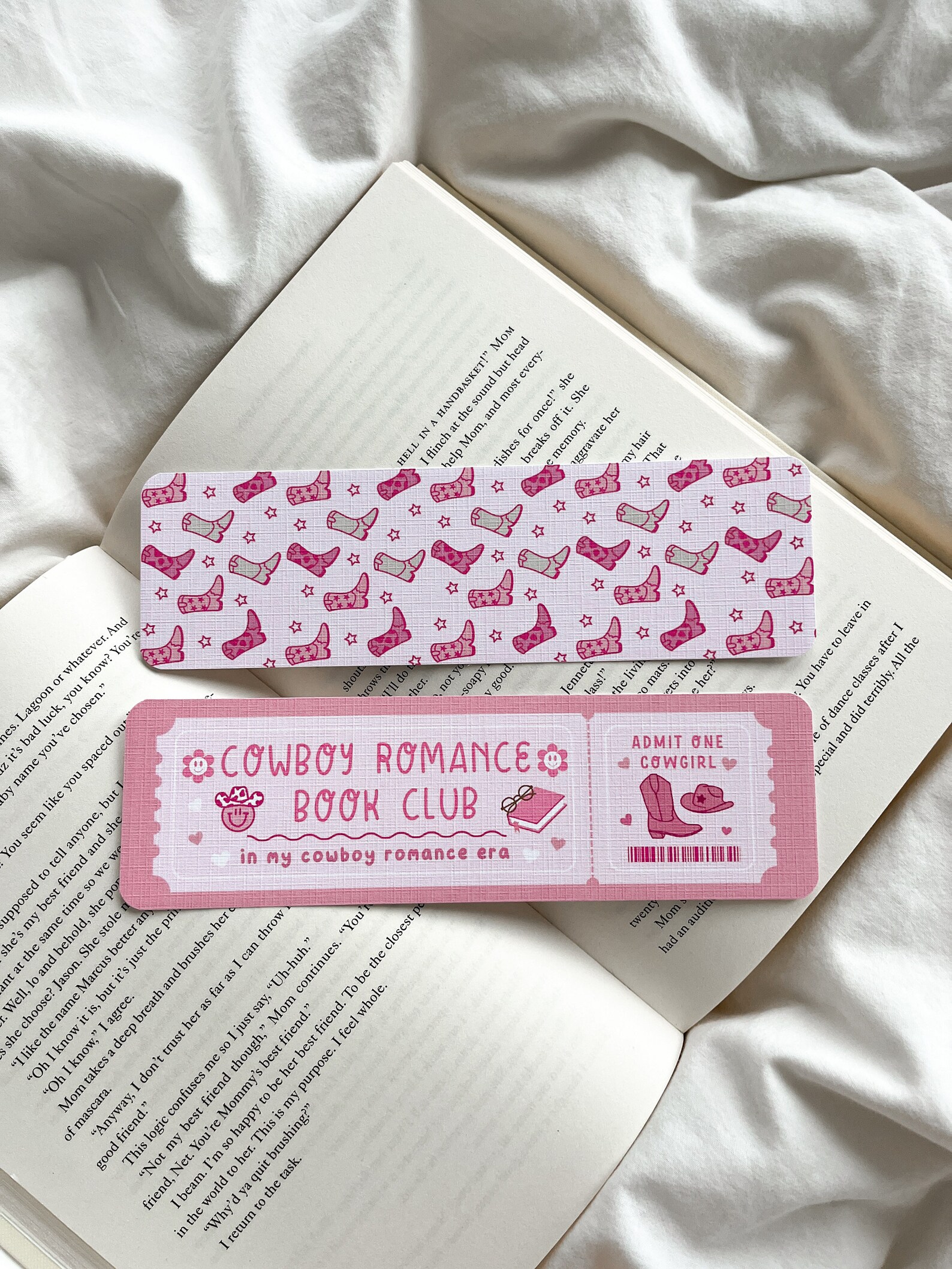 Cowboy Romance Book Club Bookmark | Bookmark Ticket | Book Lover Club ...