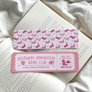Cowboy Romance Book Club Bookmark | Bookmark Ticket | Book Lover Club ...