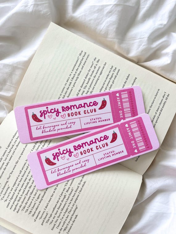 Spicy Romance Book Club Bookmark | Bookmark Ticket Voucher | Romance Book Lover | Book Gift | Feminist Bookmark