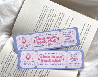 The Slow Burn Book Club Bookmark | Bookmark Ticket | Bookish Gift | Book Club Bookmark | Romance Era Bookmark