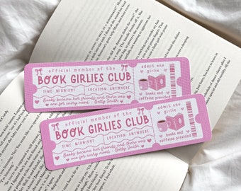 Bookish Girlies Book Club Bookmark | Feminist Bookmark | Bookmark Ticket | Bookish Gift | Book Club Bookmark | Cute Bookmark