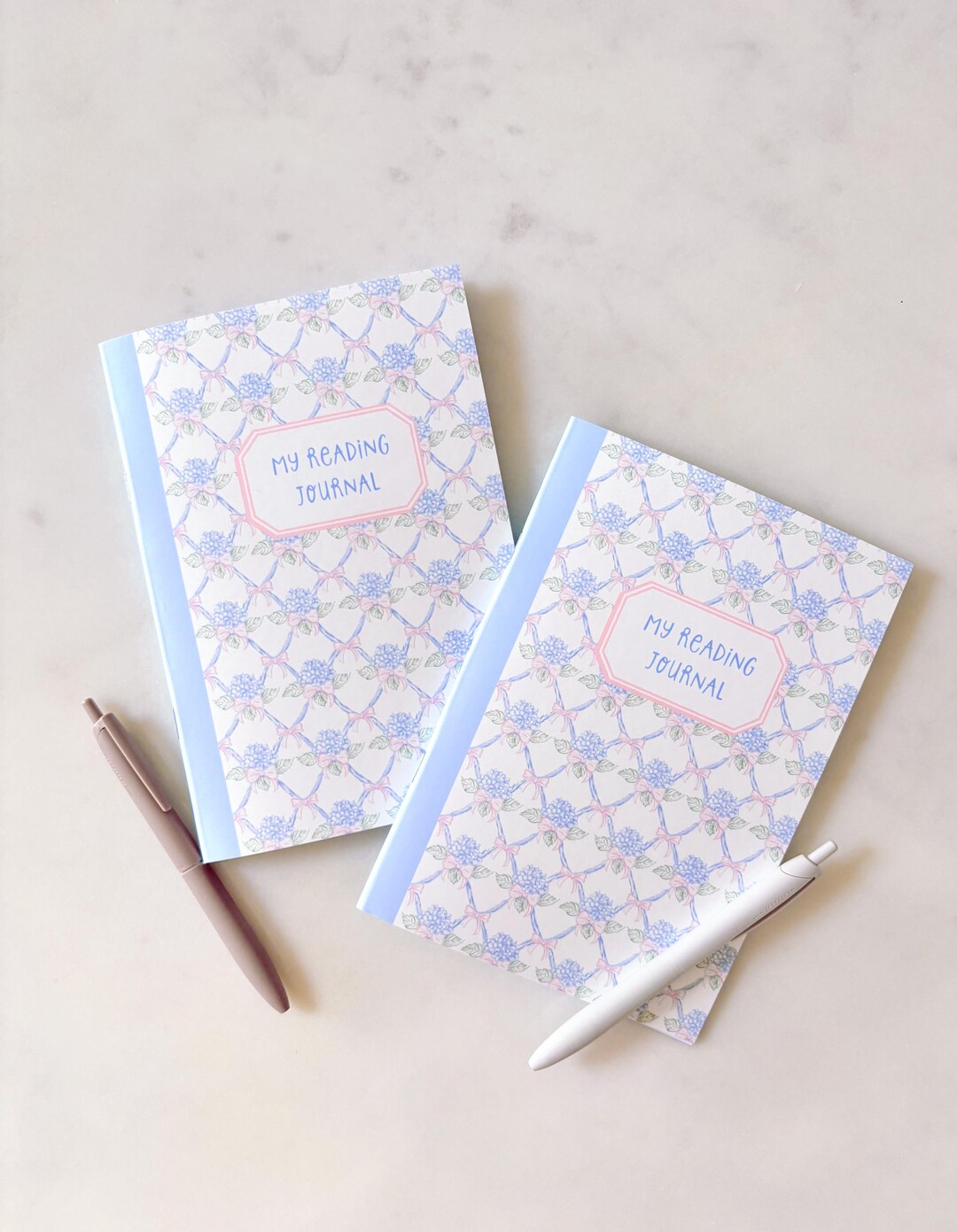 Blue Floral Reading Journal | A5 Book Review Notebook | Book Journal ...
