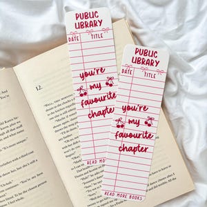 Vintage Bibliothek Ausweis Lesezeichen | Du bist mein Lieblingskapitel Lesezeichen | Gast Lesezeichen | Girly Lesezeichen | Retro Bibliotheksausweis Lesezeichen