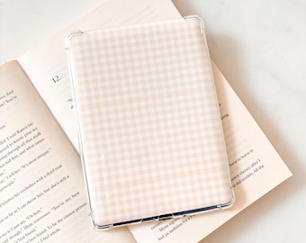 Inserto para Kindle con cuadros vichy amarillo mantequilla / Inserto con estampado / Inserto para lector electrónico bonito y femenino / Inserto minimalista para Kindle / Estuche para lector electrónico