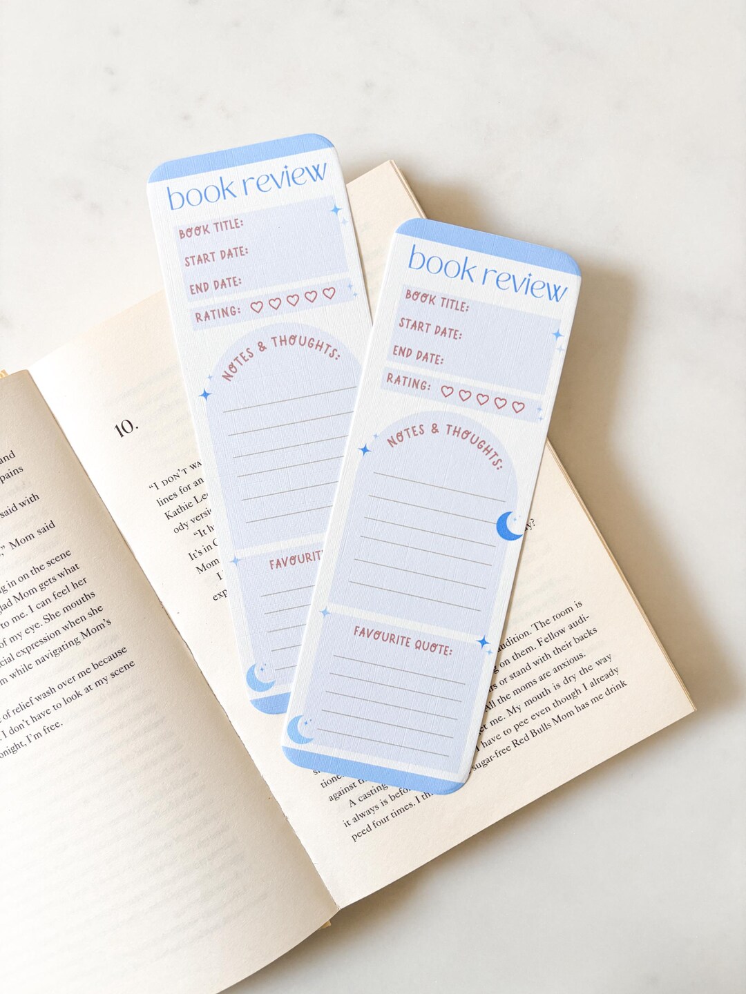 Blue Book Review Bookmark | Library Card Bookmark | Activity Bookmark ...