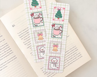 ヴィンテージクリスマススタンプブックマーク | ホリデーブックマーク | クリスマスブックマーク | かわいいお祭りブックマーク | クリスマスギフト