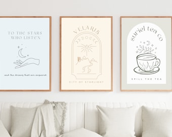 Velaris Print | Night Court Art | Minimal Poster | Suriel Tea Poster | To The Stars Who Listen | A4 A5 Print | Wall Art