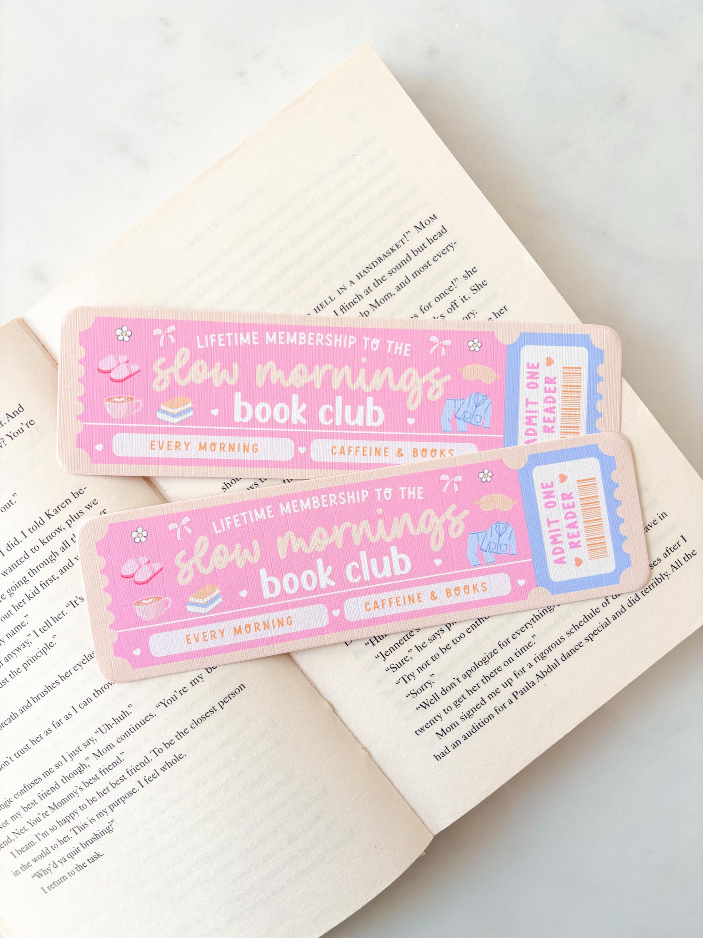 Slow Mornings Book Club Bookmark | Bookish Bookmark | Bookworm | Slow ...