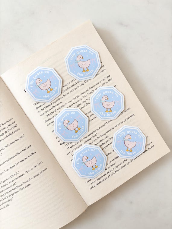 Silly Goose On The Loose Sticker | Cute Goose Sticker | Duck Sticker | Bookish Sticker | Journal Stickers | Goose Sticker