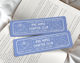 One More Chapter Book Club Bookmark | Book Club Ticket Bookmark | Admit One Ticket Bookmark | Bookish Gift | Bookworm