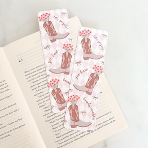 Floral Cowgirl Bookmark | Yee Haw Bookmark | Booktok Bookmark | Girly Bookmark | Let&#39;s Go Girls Bookmark | Pink Floral Bookmark