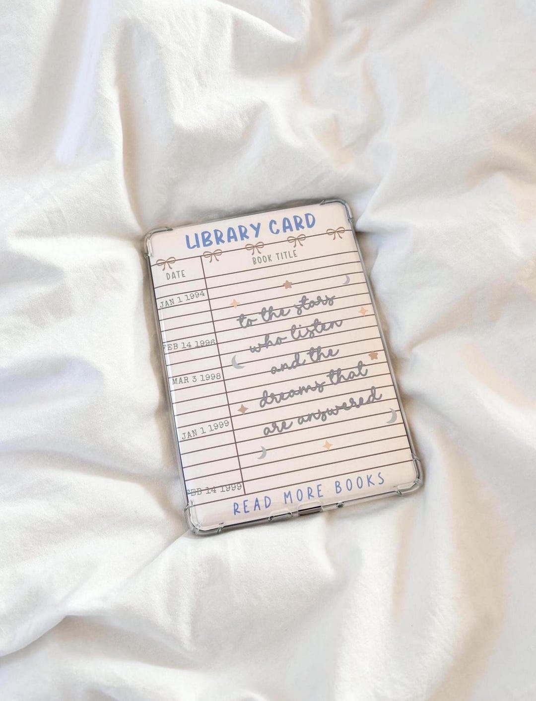 To the Stars Who Listen Quote Insert | Vintage Library Card Ereader ...