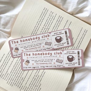 Der Homebody Buchklub | Kaffee Und Buchliebhaber Lesezeichen | Mädchen | Herbst Lesezeichen | Lesezeichen Lesezeichen Herbst Herbst | Gemütlicher Mädelsclub