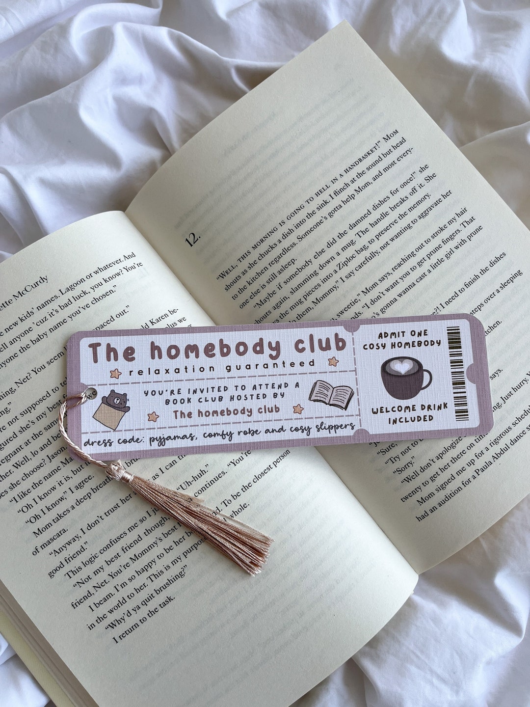 The Homebody Book Club Coffee and Book Lover Bookmark Homebody Girl