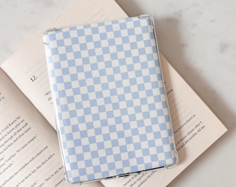 Funda para Kindle con estampado de cuadros azules, funda ...
