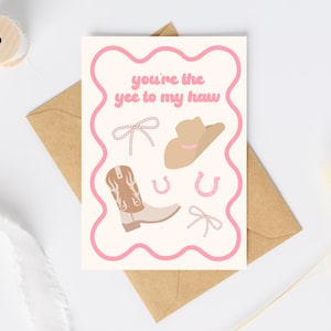 You're the Yee To My Haw Cowgirl Card | Golvende Arty-wenskaart | Leuke verjaardagskaart | Verjaardagskaart cowboy | Westerse verjaardag | Koeienmeisje