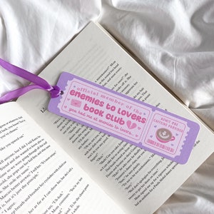 Enemies To Lovers Book Club Bookmark | Book Lovers Club | Book Trope Bookmark | Book Club Ticket | Romance Bookmark image 3