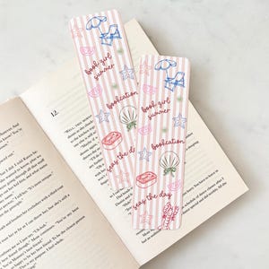 Orange Book Girl Summer Picnic Bookmark | Summer Vacation Bookmark | Booktok Bookmark | Girly Bookmark | Beach Reads Bookmark