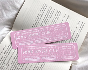 Book Lovers Club Bookmark | Feminist Bookmark | Bookmark Ticket | Bookish Gift | Book Club Bookmark